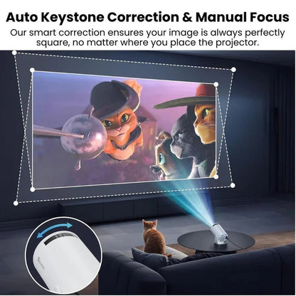 Portable Mini Projector with 130 Inch 4K Display for Home Cinema