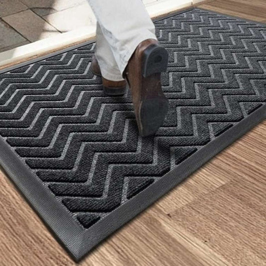 Chevron Pattern Welcome Doormat for Home Entryway
