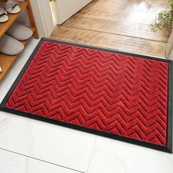 Chevron Pattern Welcome Doormat for Home Entryway