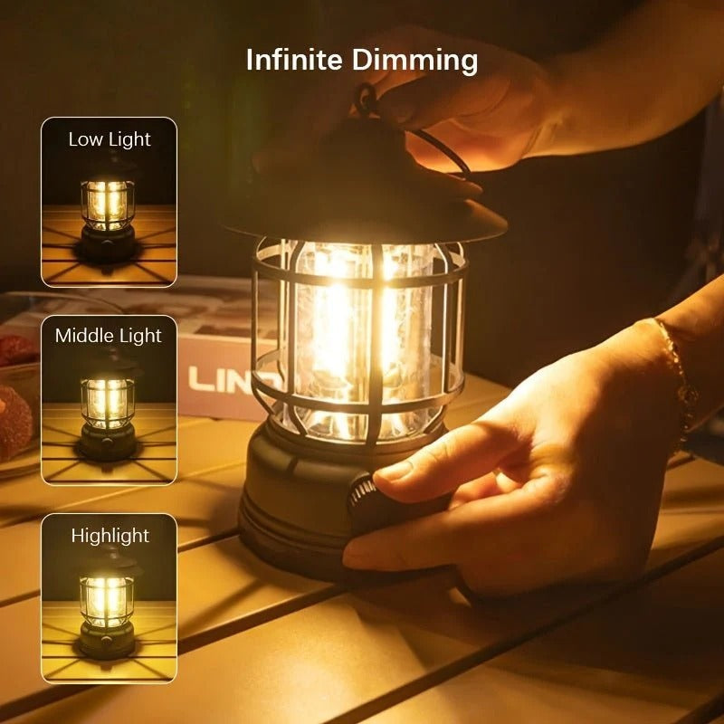 Portable LED Lantern for Camping with Rechargeable Battery and Dimmable Light