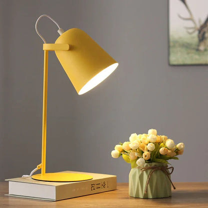 Nordic Iron Bucket Table Lamp with Macaron Color Design