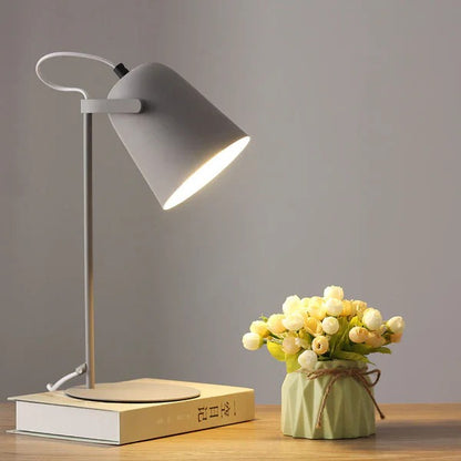 Nordic Iron Bucket Table Lamp with Macaron Color Design
