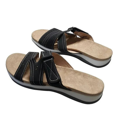 Womens Slip-On Sandals with Cushioned Footbed and Arch Support