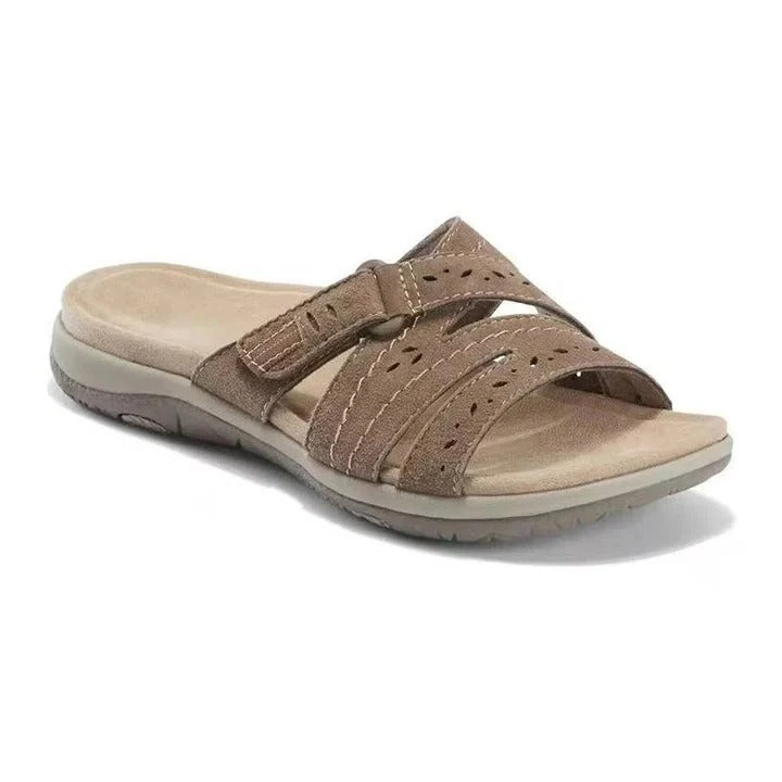 Womens Slip-On Sandals with Cushioned Footbed and Arch Support