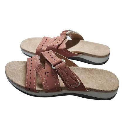 Womens Slip-On Sandals with Cushioned Footbed and Arch Support