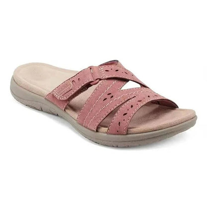 Womens Slip-On Sandals with Cushioned Footbed and Arch Support