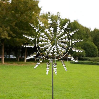 Spinning Metal Windmill with Decorative Garden Design