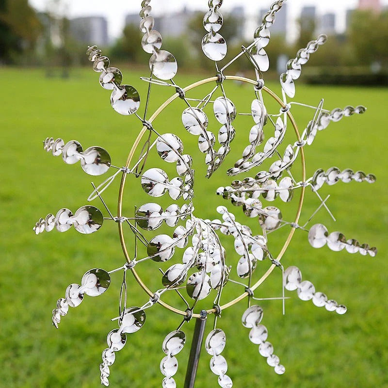 Spinning Metal Windmill with Decorative Garden Design