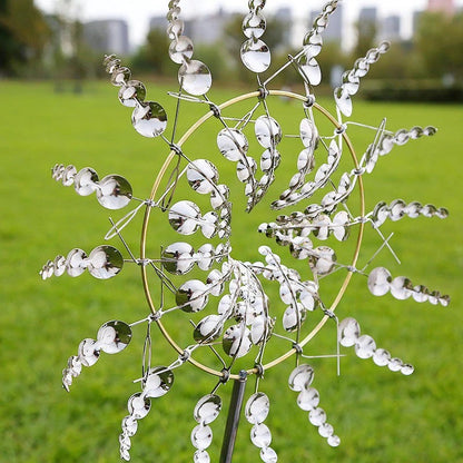 Spinning Metal Windmill with Decorative Garden Design