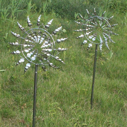 Spinning Metal Windmill with Decorative Garden Design