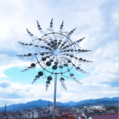 Spinning Metal Windmill with Decorative Garden Design