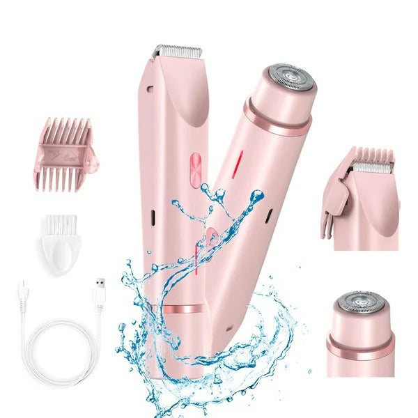 Womens Rechargeable Body Shaver with Bikini Line Trimmer Attachment