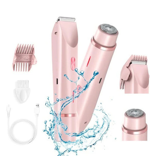 Womens Rechargeable Body Shaver with Bikini Line Trimmer Attachment