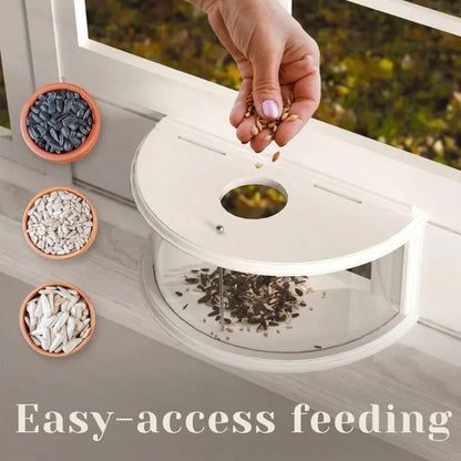 Clear Acrylic Window Mounted Bird Feeder with Suction Cup Attachment