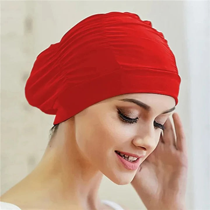Flexible Swim Cap with Wrinkle-Free Fit for Adults