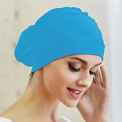 Flexible Swim Cap with Wrinkle-Free Fit for Adults