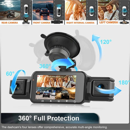 Dual Lens Dashboard Camera with Night Vision and Wi-Fi Connectivity