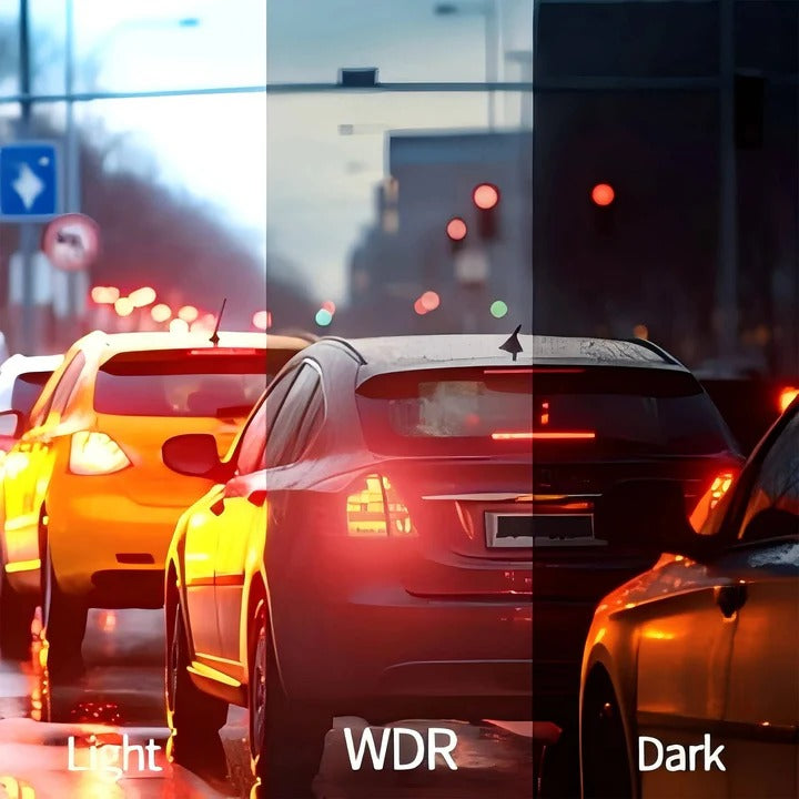 Dual Lens Dashboard Camera with Night Vision and Wi-Fi Connectivity