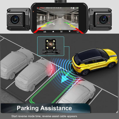 Dual Lens Dashboard Camera with Night Vision and Wi-Fi Connectivity