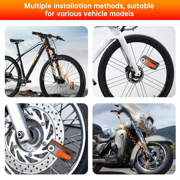 Motorcycle Disc Brake Lock with Built-In Security Alarm