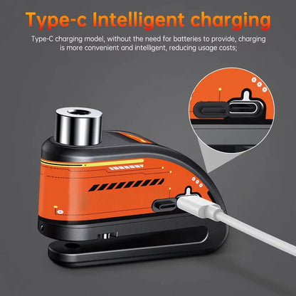 Motorcycle Disc Brake Lock with Built-In Security Alarm