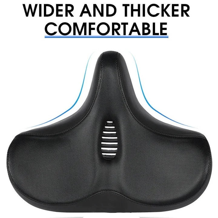 Wide Padded Bicycle Saddle with Ergonomic Support for Long Distance Rides