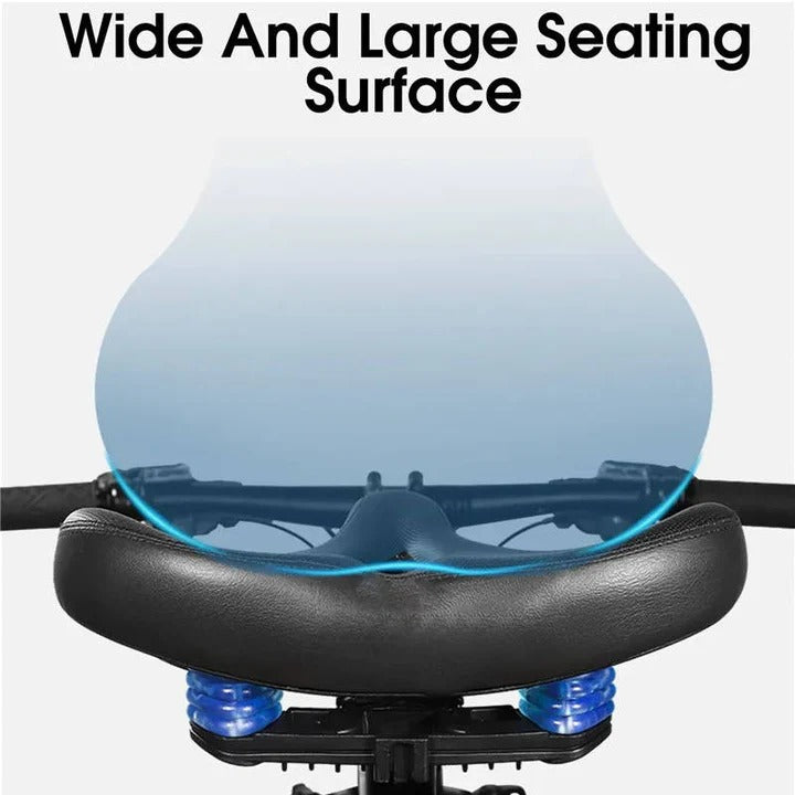 Wide Padded Bicycle Saddle with Ergonomic Support for Long Distance Rides