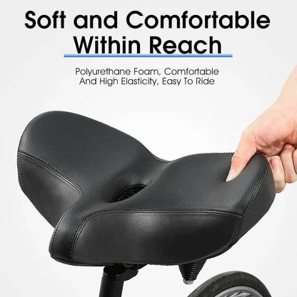 Wide Padded Bicycle Saddle with Ergonomic Support for Long Distance Rides