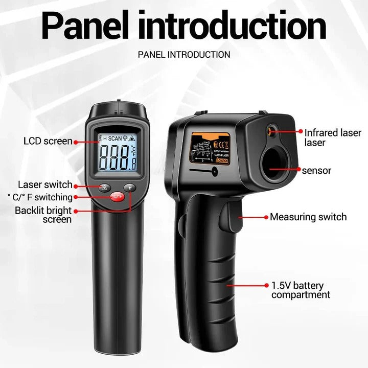 All in One Infrared Laser Thermometer for Non Contact Surface Temperature