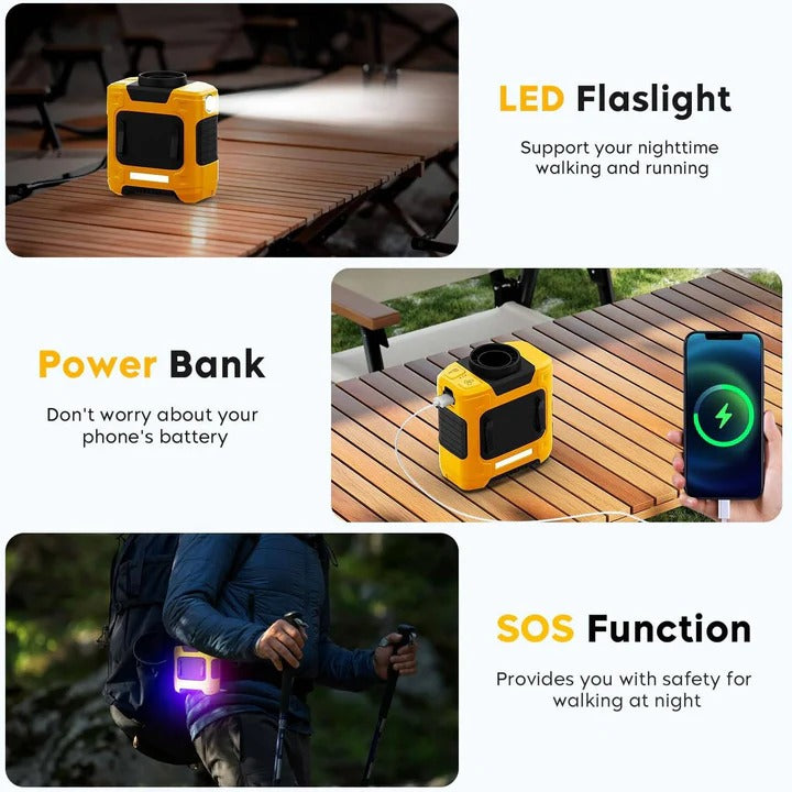 Portable Clip On Fan with 3 Speed Cooling and LED Light