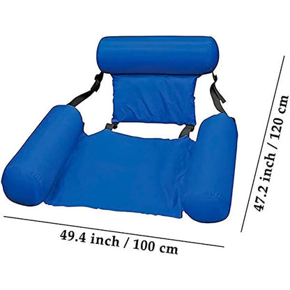 Floating Pool Chair with Backrest and Water Recreation Support