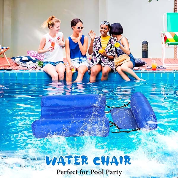Floating Pool Chair with Backrest and Water Recreation Support