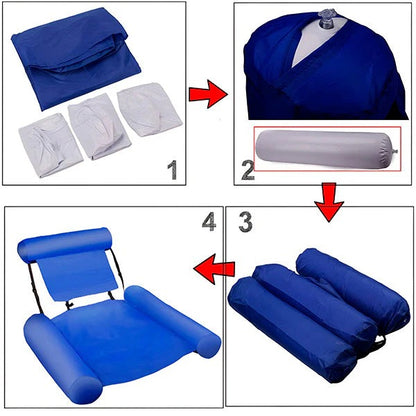 Floating Pool Chair with Backrest and Water Recreation Support
