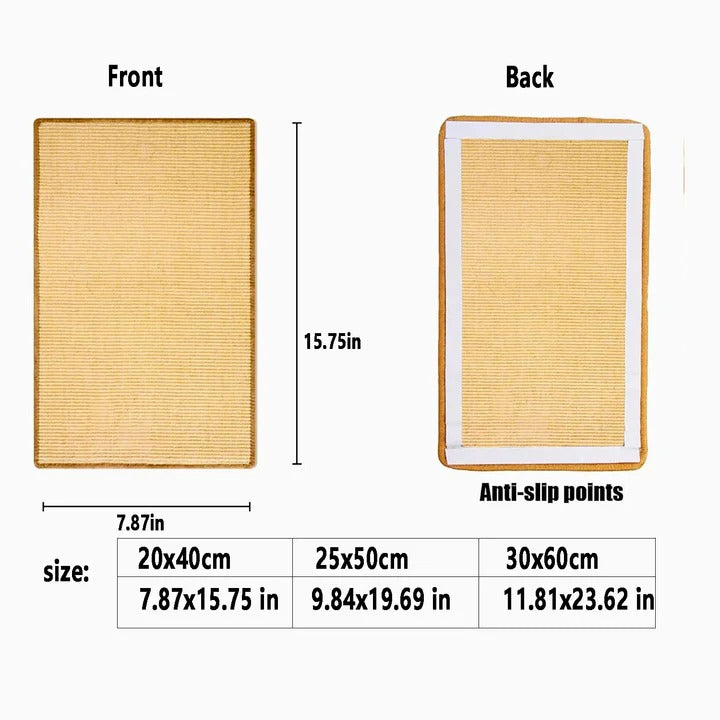 Cat Scratching Mat Sisal with Wall Mount and Floor Use