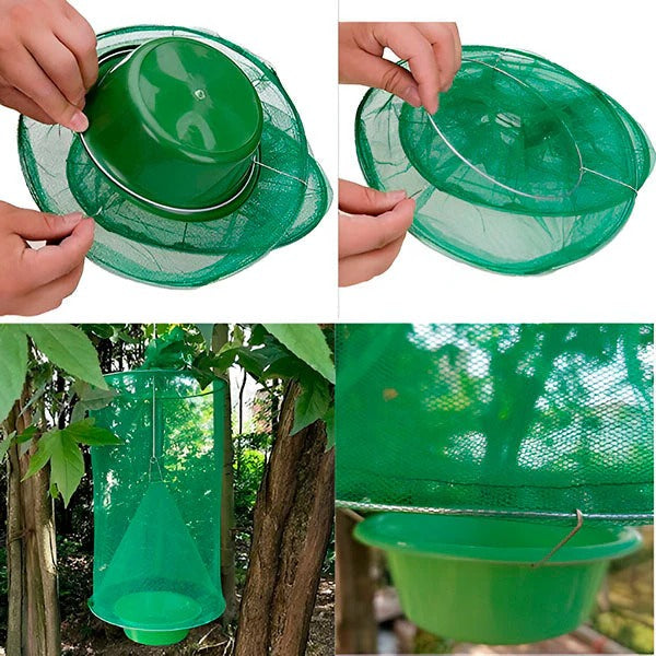 Outdoor Fly Trap Catcher with Refillable and Reusable Design