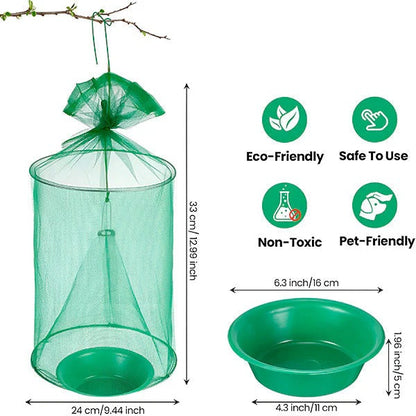 Outdoor Fly Trap Catcher with Refillable and Reusable Design