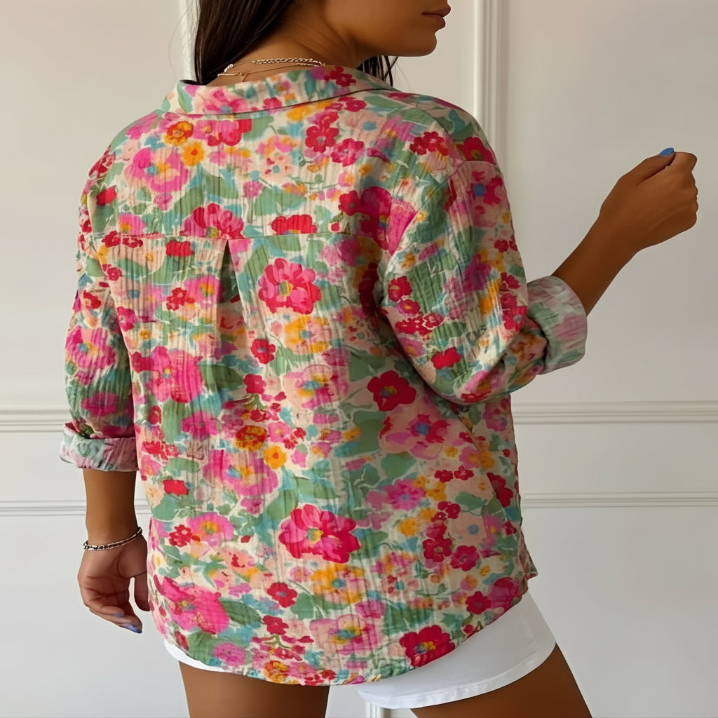 Floral Print Cotton Blouse for Summer Wear for Women