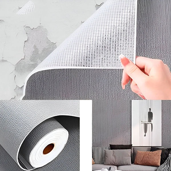 Peel and Stick Textured Wall Covering with Self Adhesive Backing