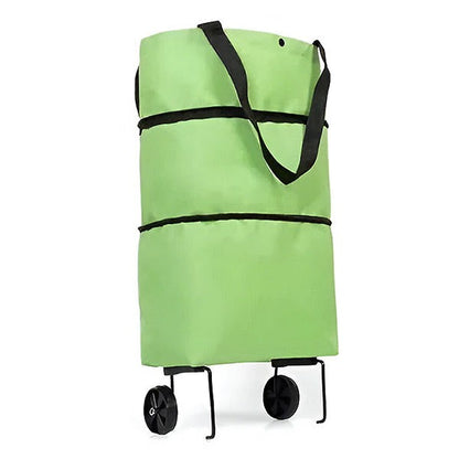 Foldable Grocery Cart with Collapsible Frame for Easy Storage