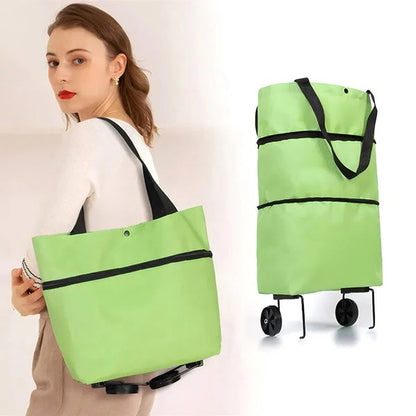 Foldable Grocery Cart with Collapsible Frame for Easy Storage