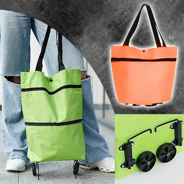 Foldable Grocery Cart with Collapsible Frame for Easy Storage