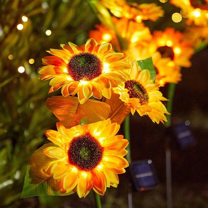 Garden Decorative Solar Powered Sunflower Stake Light for Outdoor Landscaping