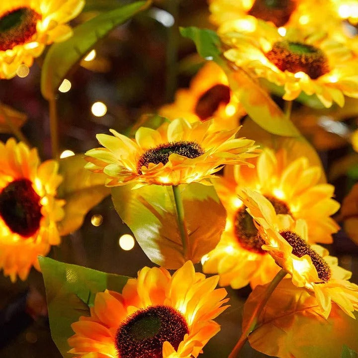 Garden Decorative Solar Powered Sunflower Stake Light for Outdoor Landscaping