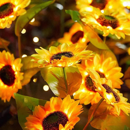 Garden Decorative Solar Powered Sunflower Stake Light for Outdoor Landscaping