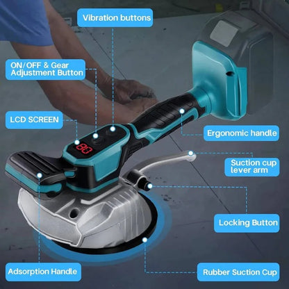 Handheld Tile Leveling Tool with Suction Base for Floor and Wall Installation