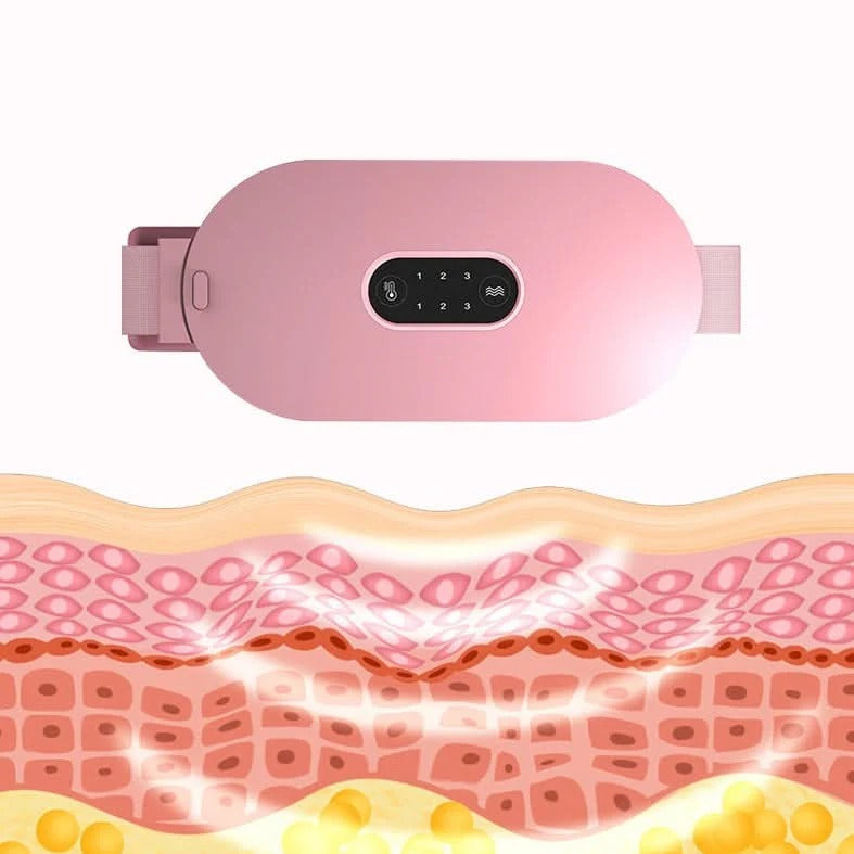 Wearable Menstrual Pain Relief Belt with Heated Vibration Massage for Abdomen
