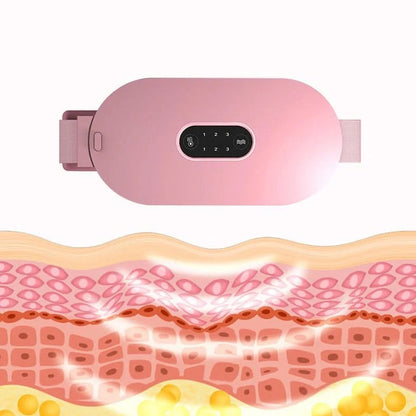 Wearable Menstrual Pain Relief Belt with Heated Vibration Massage for Abdomen