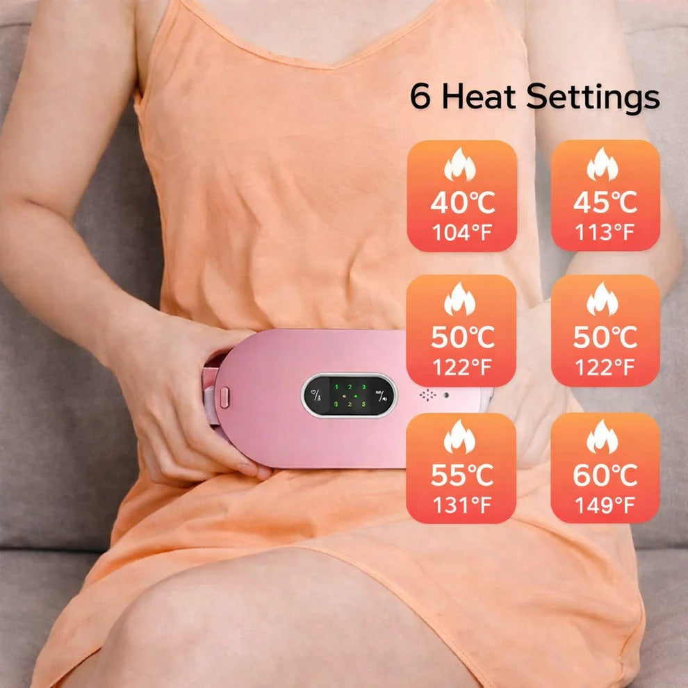 Wearable Menstrual Pain Relief Belt with Heated Vibration Massage for Abdomen
