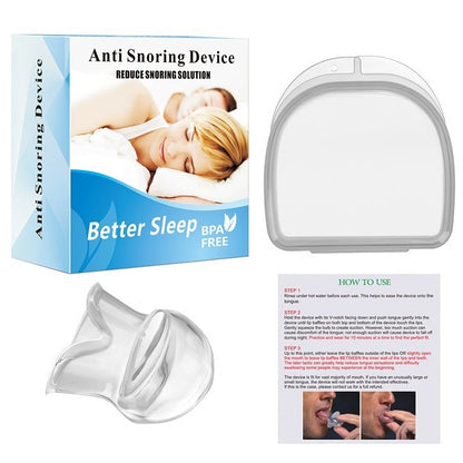 Tongue Stabilizing Anti-Snore Mouthpiece for Improved Airway and Sleep Quality