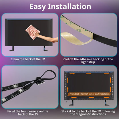 RGBIC LED TV Backlight Strip with HDMI Sync Box, Wi-Fi App Control and Voice Assistant Compatibility